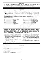 Preview for 2 page of Panasonic NN-S551WF Service Manual