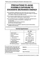 Preview for 2 page of Panasonic NN-S560WF Operating Instructions Manual