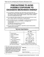 Preview for 2 page of Panasonic NN-S561 Operating Instructions Manual