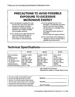 Preview for 2 page of Panasonic NN-S576 Operating Instructions Manual