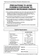 Preview for 2 page of Panasonic NN-S592SF Operating Instructions Manual