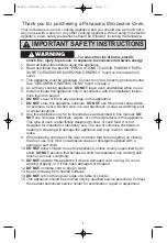 Preview for 3 page of Panasonic NN-S710S Operating Instructions Manual