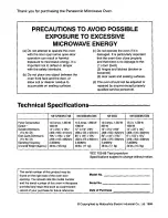 Preview for 2 page of Panasonic NN-S766 Operating Instructions Manual