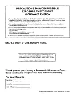 Preview for 2 page of Panasonic NN-S932 Operating Instructions Manual