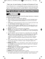 Preview for 3 page of Panasonic NN-SA631B Operating Instructions Manual