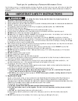 Preview for 3 page of Panasonic NN-SD277BR Operating Instructions Manual