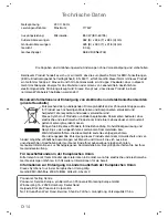 Preview for 44 page of Panasonic NN-SD279S Operating Instructions Manual