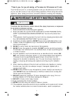 Preview for 3 page of Panasonic NN-SD372S Operating Instructions Manual