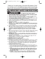 Preview for 4 page of Panasonic NN-SD377 Operating Instructions Manual