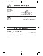 Preview for 59 page of Panasonic NN-SD377 Operating Instructions Manual