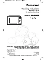 Panasonic NN-SD382S Operating Instructions Manual preview