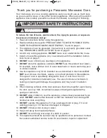 Preview for 4 page of Panasonic NN-SD382S Operating Instructions Manual