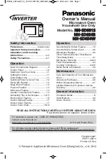 Preview for 1 page of Panasonic NN-SD654B Owner'S Manual