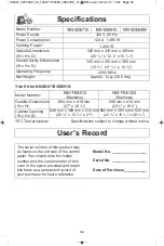 Preview for 34 page of Panasonic NN-SD664 Operating Instructions Manual