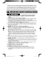 Preview for 4 page of Panasonic NN-SD763 Operating Instructions Manual