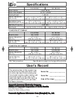 Preview for 32 page of Panasonic NN-SE782S Operating Instructions Manual