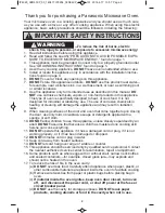 Предварительный просмотр 4 страницы Panasonic NN-SE792S Operating Instructions Manual