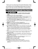 Preview for 4 page of Panasonic NN-SE795S Operating Instructions Manual