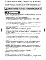 Preview for 3 page of Panasonic NN-SN651B Operating Instructions Manual