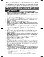 Preview for 3 page of Panasonic NN-SN657S Operating Instructions Manual