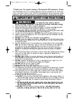 Предварительный просмотр 4 страницы Panasonic NN-SN676S Operating Instructions Manual