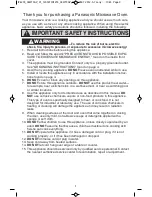 Preview for 3 page of Panasonic NN-SN942B Operating Instructions Manual