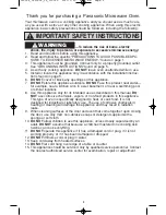 Preview for 4 page of Panasonic NN-ST340W Operating Instructions Manual