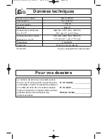 Preview for 63 page of Panasonic NN-ST340W Operating Instructions Manual