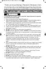 Preview for 4 page of Panasonic NN-ST661 Operating Instructions Manual