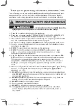 Preview for 4 page of Panasonic NN-ST663S Operating Instructions Manual