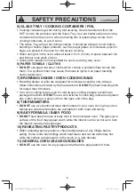 Preview for 10 page of Panasonic NN-ST663S Operating Instructions Manual