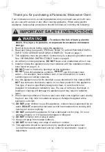 Preview for 4 page of Panasonic NN-ST676S Operating Instructions Manual