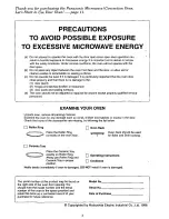 Preview for 2 page of Panasonic NNC988W - MICROWAVE CONV. OVEN Operating Instructions Manual