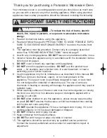 Preview for 3 page of Panasonic NNG354 - MICROWAVE -0.7 CUFT Operating Instructions Manual