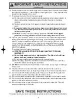 Preview for 4 page of Panasonic NNG354 - MICROWAVE -0.7 CUFT Operating Instructions Manual