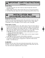 Preview for 6 page of Panasonic NNG354 - MICROWAVE -0.7 CUFT Operating Instructions Manual