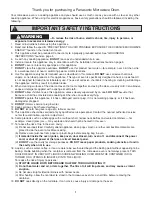 Preview for 3 page of Panasonic NNH264 - MICROWAVE - 2.0 C/OTR Operating Instructions Manual