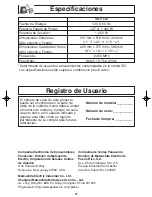 Preview for 59 page of Panasonic NNH624BF - MICROWAVE OVEN 1.2 C SET Operating Instructions Manual