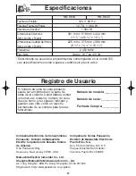 Preview for 59 page of Panasonic NNH634 - MICROWAVE OVEN - 1.2 CU.FT Operating Instructions Manual