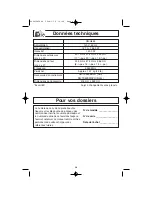 Preview for 60 page of Panasonic NNH664 - MICROWAVE -1.2 CU.FT Operating Instructions Manual