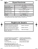 Предварительный просмотр 59 страницы Panasonic NNH664MF - MICROWAVE -1.2 CUFT Operating Instructions Manual