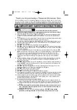 Preview for 3 page of Panasonic NNH764 - MICROWAVE-1.6 CU.FT Operating Instructions Manual