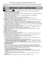 Preview for 3 page of Panasonic NNP295BF - MICROWAVE - 2.0CUFT Operating Instructions Manual