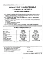 Preview for 2 page of Panasonic NNS262BF - MICROWAVE OVEN/OTR Operating Instructions Manual