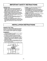 Preview for 6 page of Panasonic NNS262BF - MICROWAVE OVEN/OTR Operating Instructions Manual