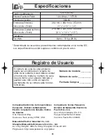 Preview for 56 page of Panasonic NNS334 - MICROWAVE -0.8 CU.FT Operating Instructions Manual