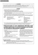 Preview for 2 page of Panasonic NNS335BF - MICROWAVE - 0.8CUFT Service Manual