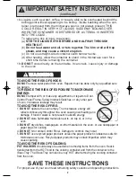 Preview for 4 page of Panasonic NNS505WF - MICROWAVE - 1.1CUFT Operating Instructions Manual