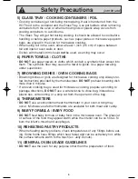 Preview for 8 page of Panasonic NNS505WF - MICROWAVE - 1.1CUFT Operating Instructions Manual