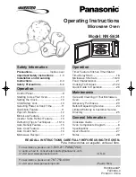 Preview for 1 page of Panasonic NNS624 - MICROWAVE OVEN - 1.2 CU.FT Operating Instructions Manual